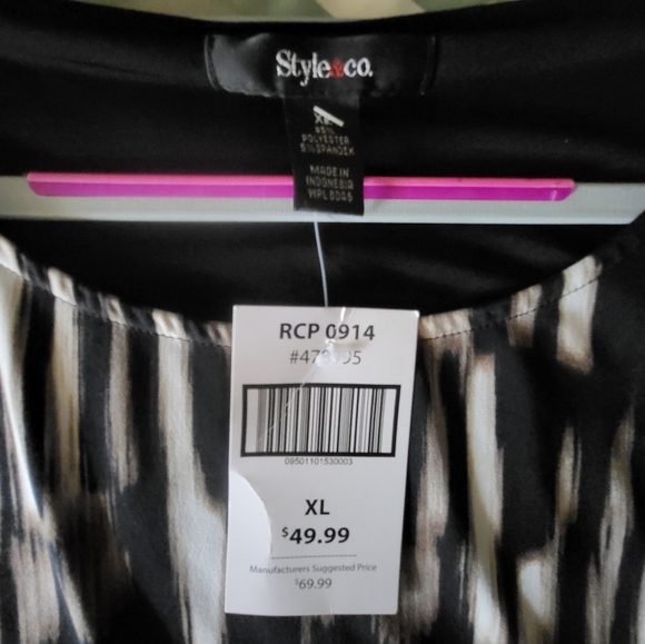 Womens XL black multi color top - Picture 3 of 4